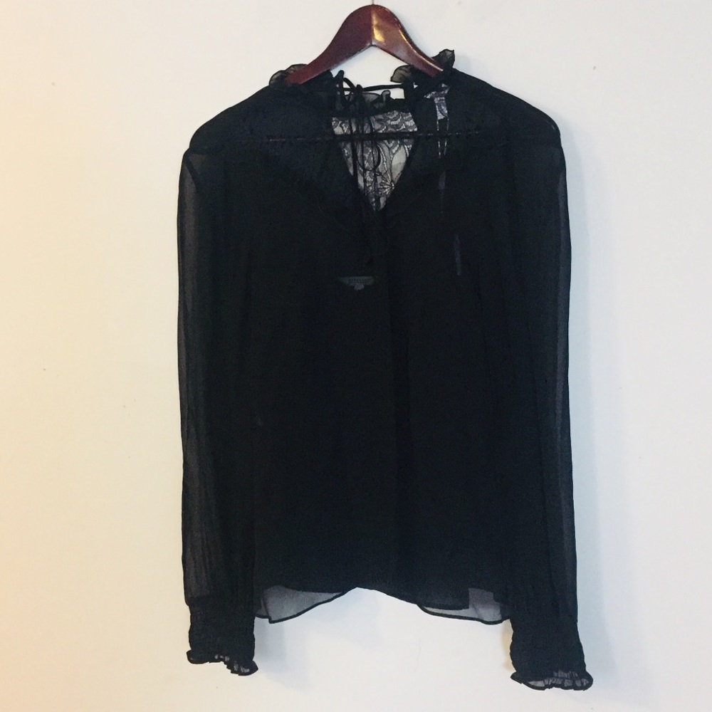 Derek Lam Victorian Sheer Lace Blouse - Picture 2 of 6
